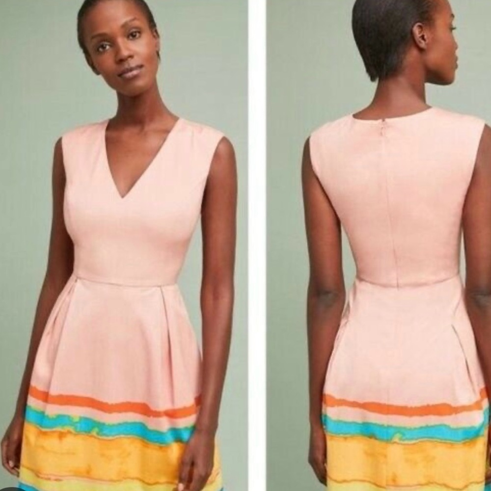 Tracy Reese x Anthropologie Malibu Paint Dress Size 2P. Excellent Condition